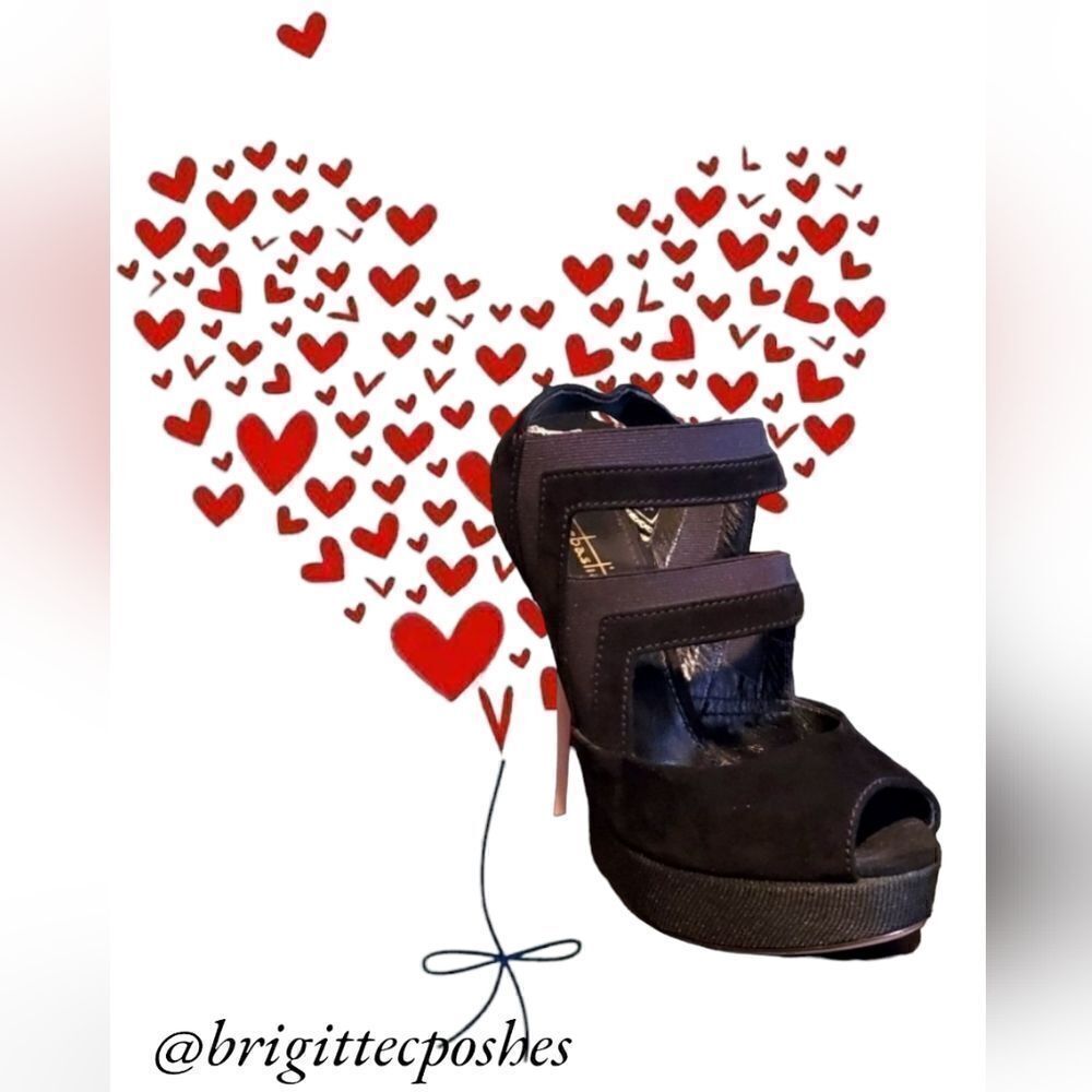 Sebastian Milano NWT Black Open Toe / Ankle Strap Heels Size 38